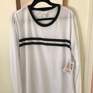 Lularoe NWT xl LS Hudson - black and white